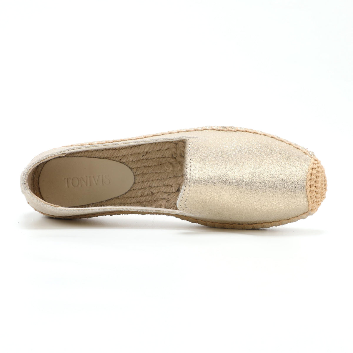 Gold Leather women's platform espadrilles, style W-P9978