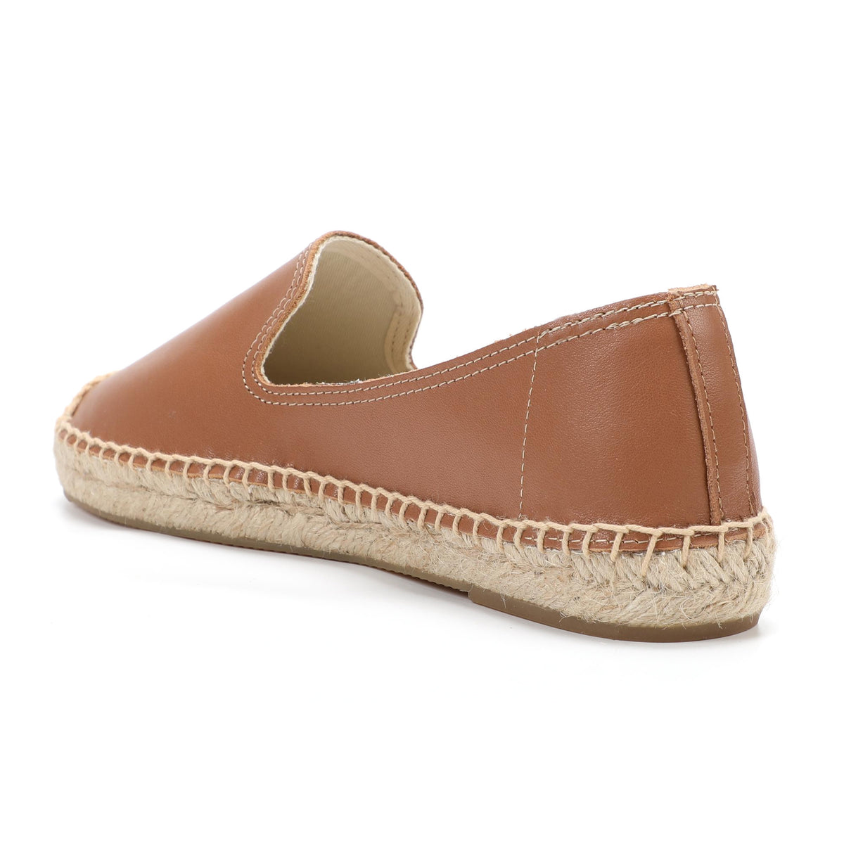 Brown Leather women's platform espadrilles, style W-P9980