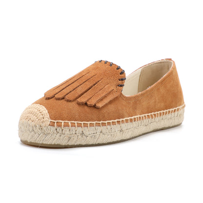 Brown Tassel women's platform espadrilles, style W-P9984