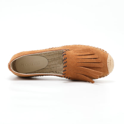 Brown Tassel women's platform espadrilles, style W-P9984
