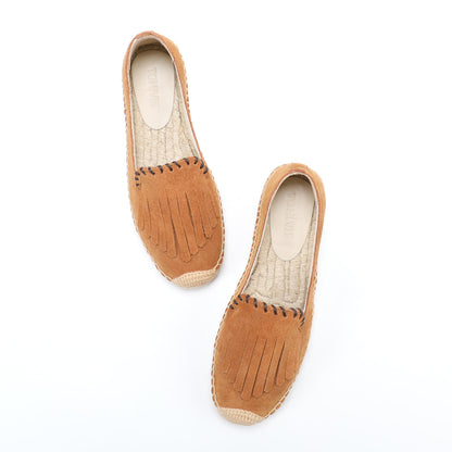 Brown Tassel women's platform espadrilles, style W-P9984