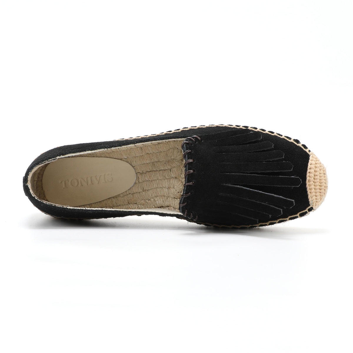 Black Tassel women's platform espadrilles, style W-P9985