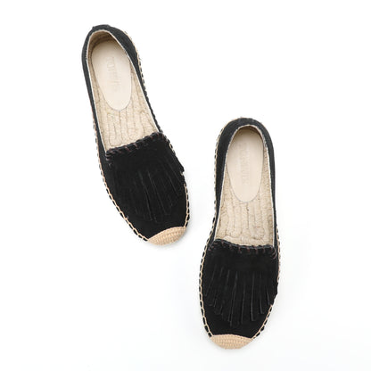 Black Tassel women's platform espadrilles, style W-P9985