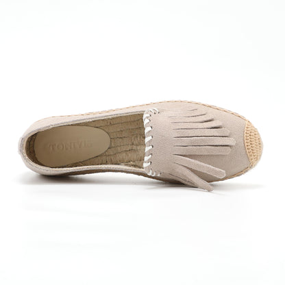 Beige Tassel women's platform espadrilles, style W-P9986