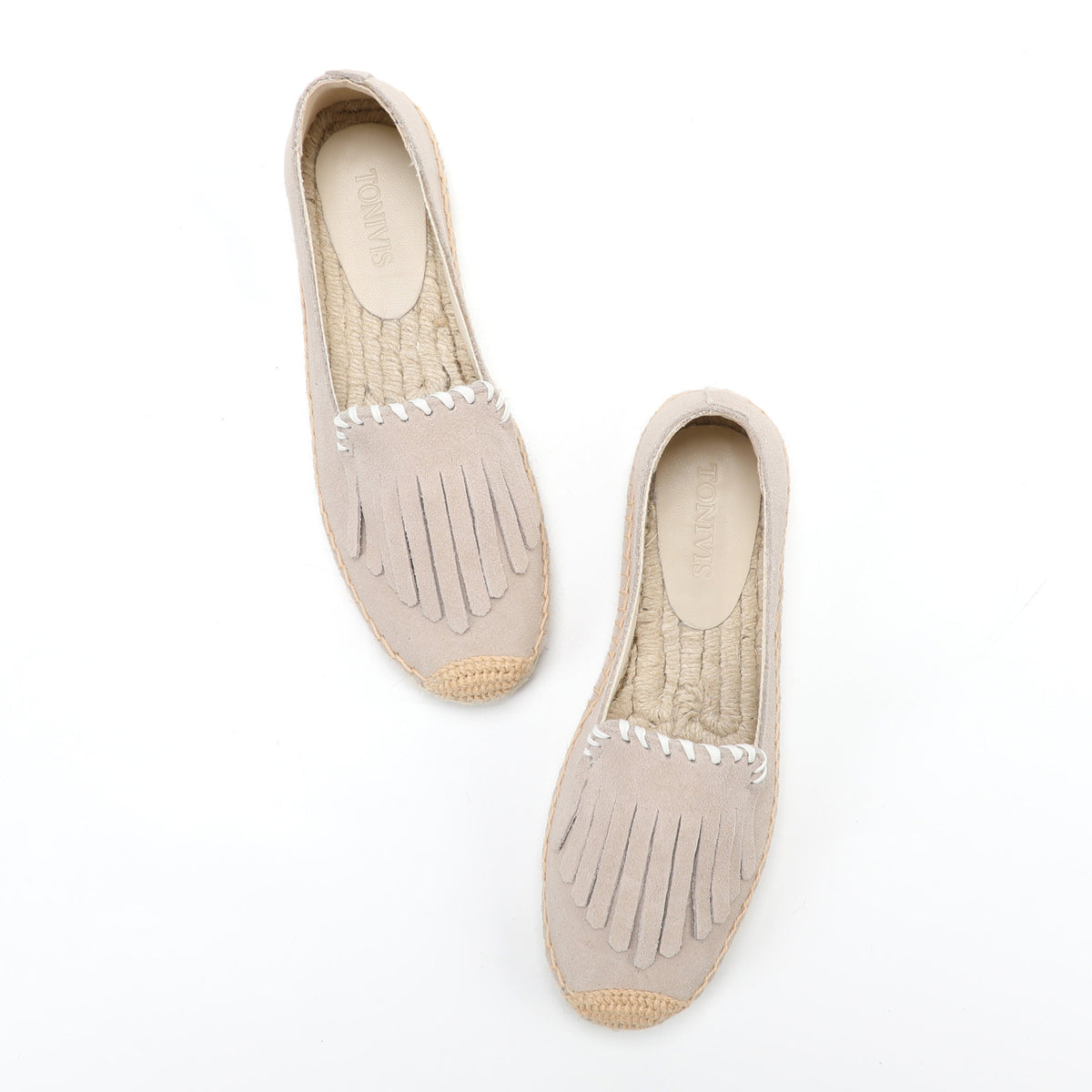 Beige Tassel women's platform espadrilles, style W-P9986