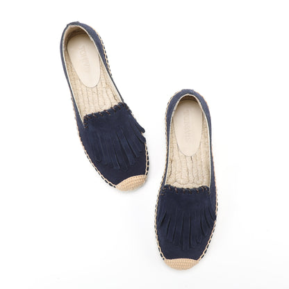 Navy Tassel women's platform espadrilles, style W-P9987