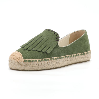 Green Tassel women's platform espadrilles, style W-P9988