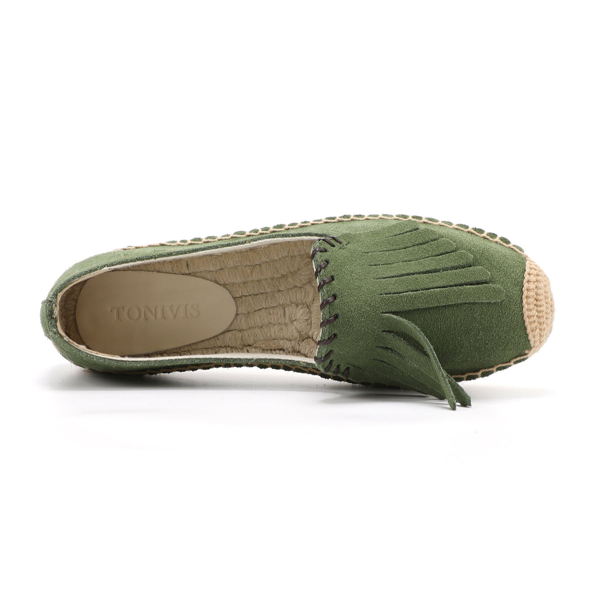 Green Tassel women's platform espadrilles, style W-P9988