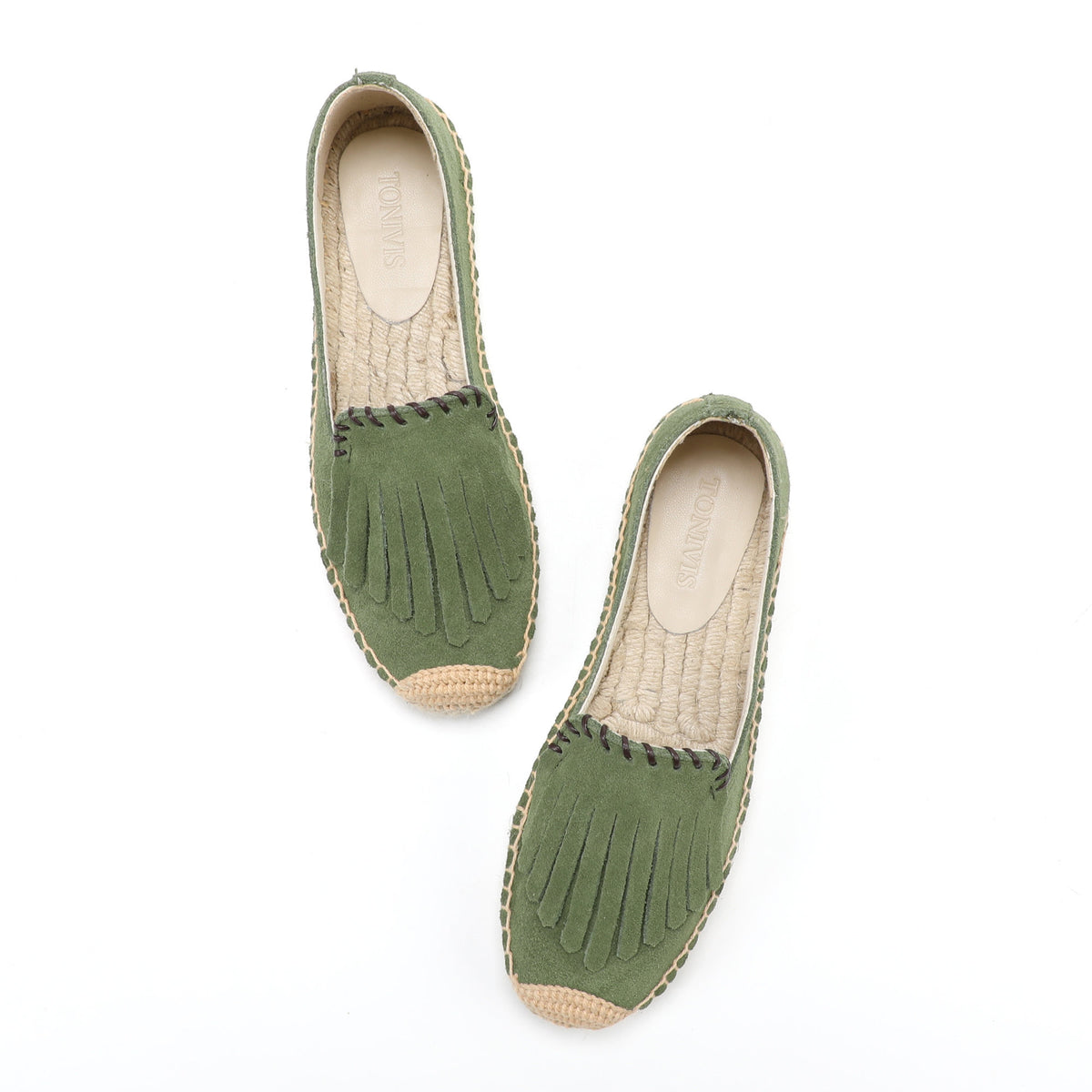 Green Tassel women's platform espadrilles, style W-P9988
