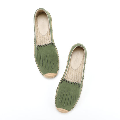 Green Tassel women's platform espadrilles, style W-P9988