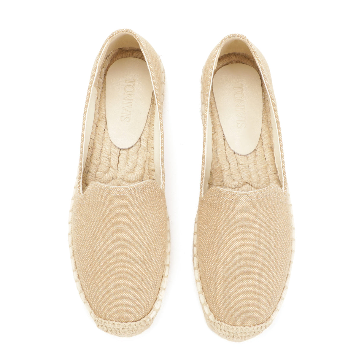 Tan women's platform espadrilles, style W-P9993