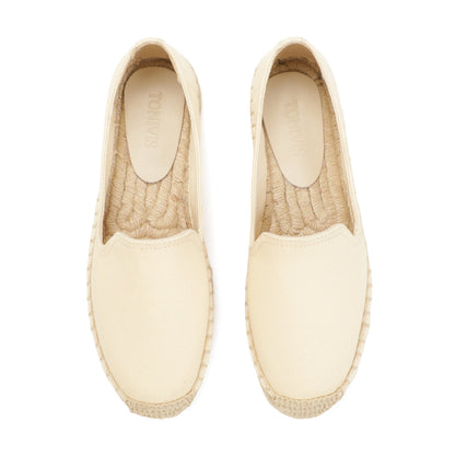 Beige Linen women's platform espadrilles, style W-P9998