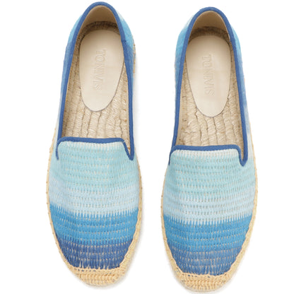 Blue Stripes women's platform espadrilles, style W-P9999