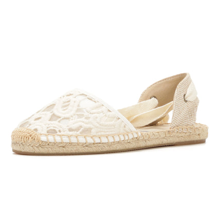 W-S857 White Thick Lace Espadrilles