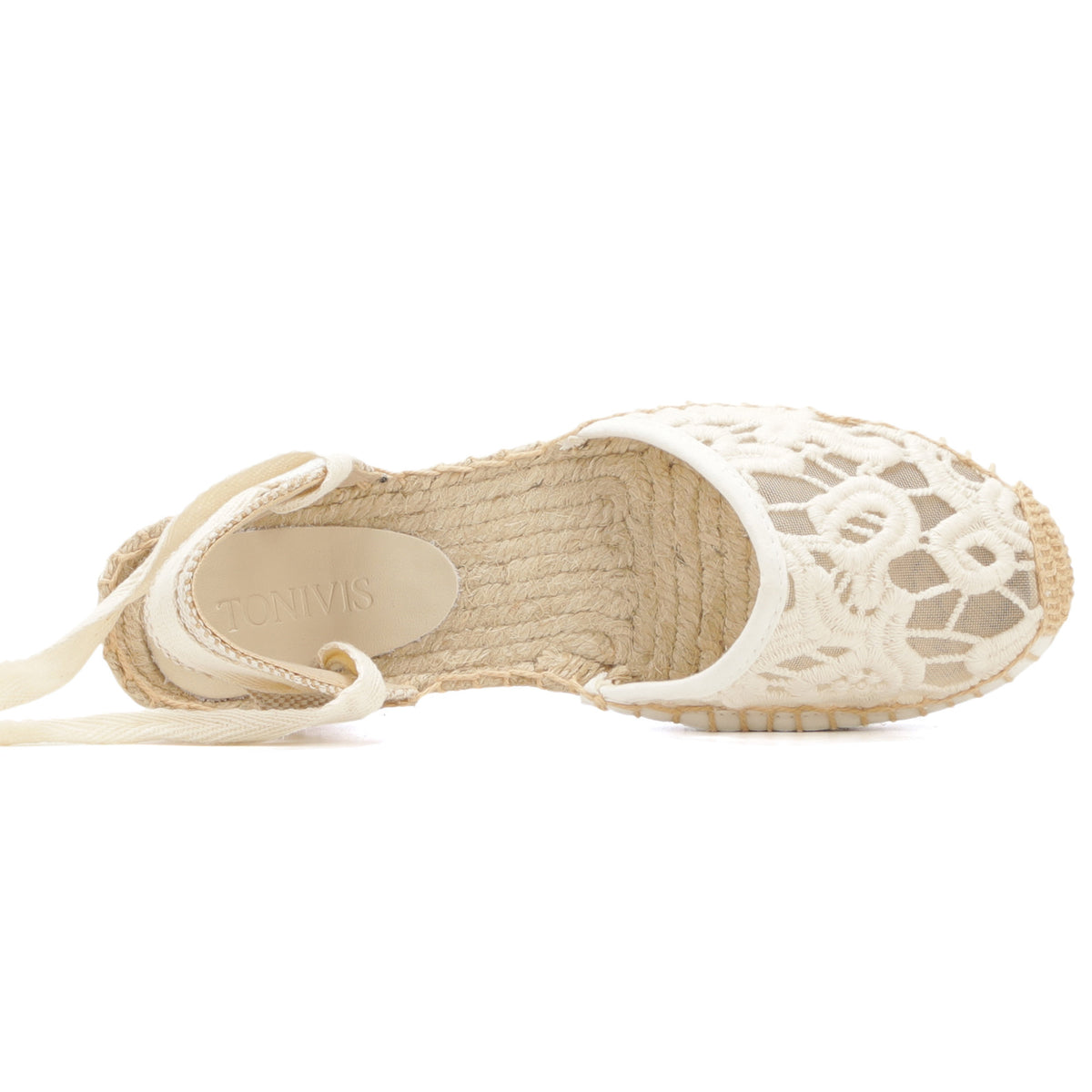 W-S857 White Thick Lace Espadrilles