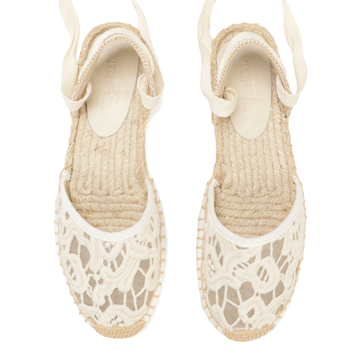 W-S857 White Thick Lace Espadrilles