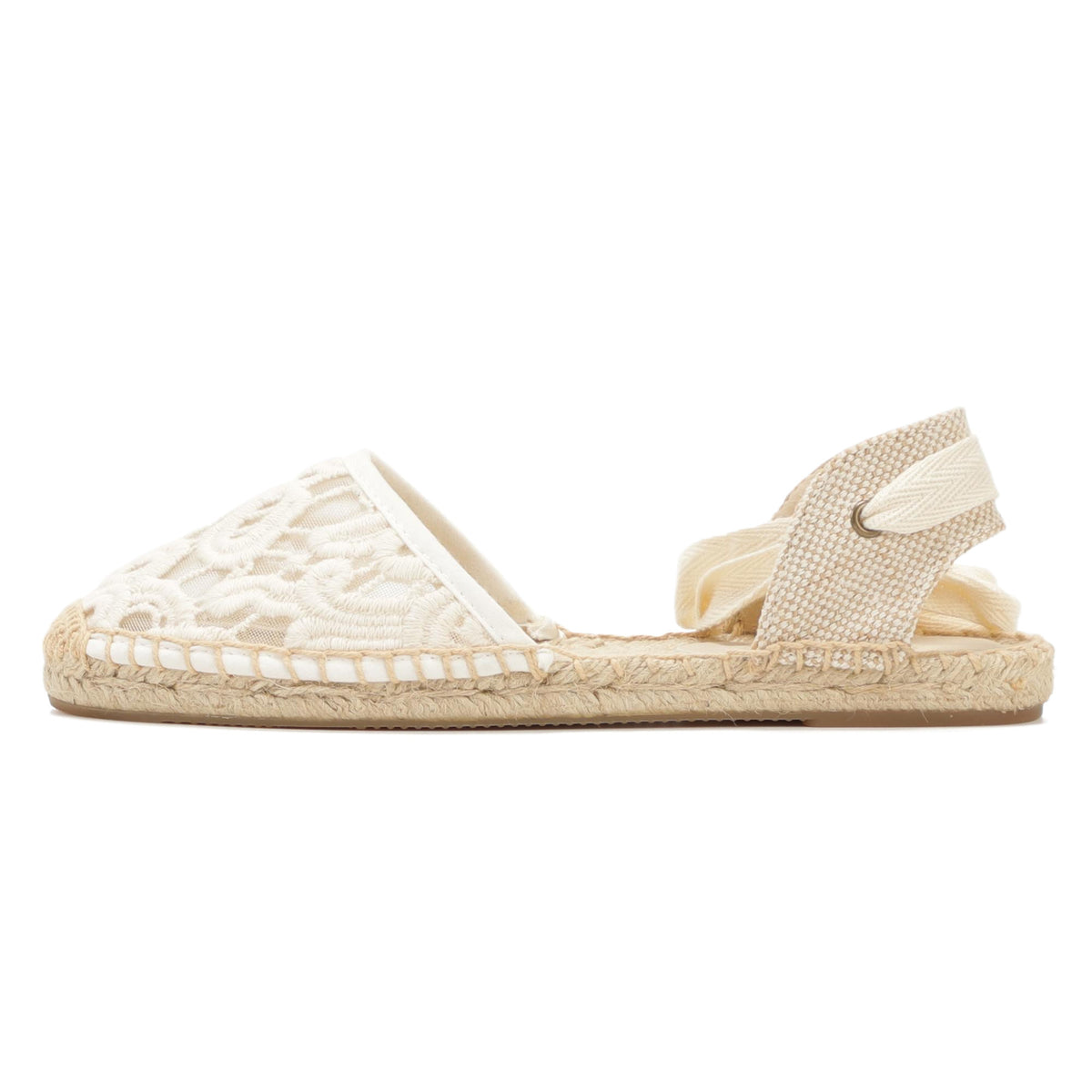 W-S857 White Thick Lace Espadrilles