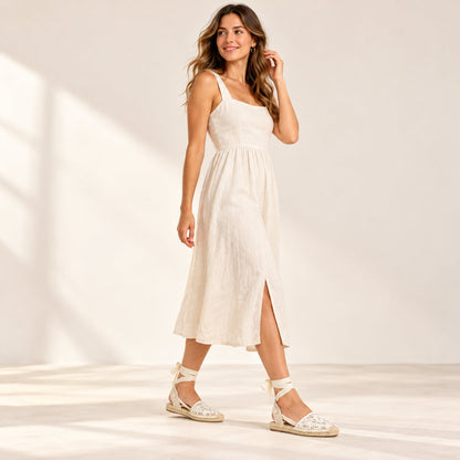 W-S857 White Thick Lace Espadrilles
