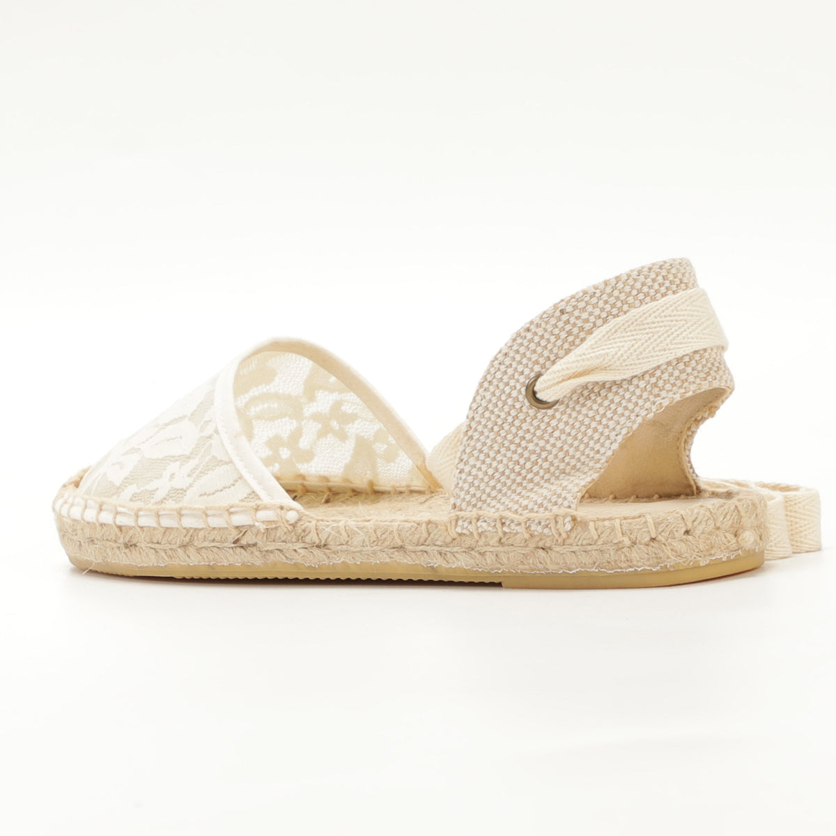 W-S859 White Fine Lace Espadrilles