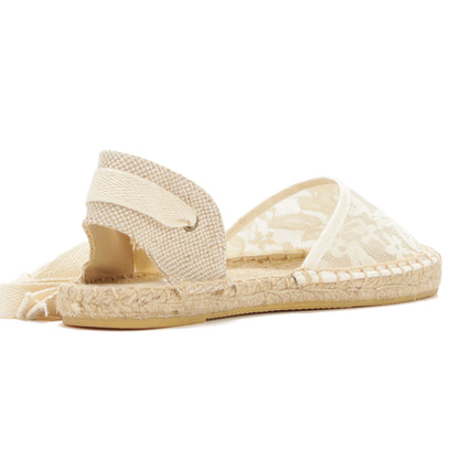 W-S859 White Fine Lace Espadrilles