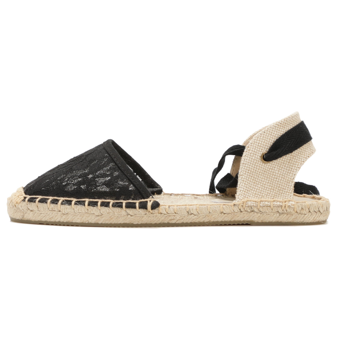 W-S860 Black Fine Lace Espadrilles
