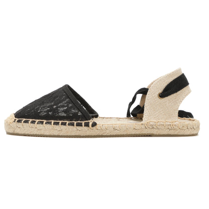W-S860 Black Fine Lace Espadrilles