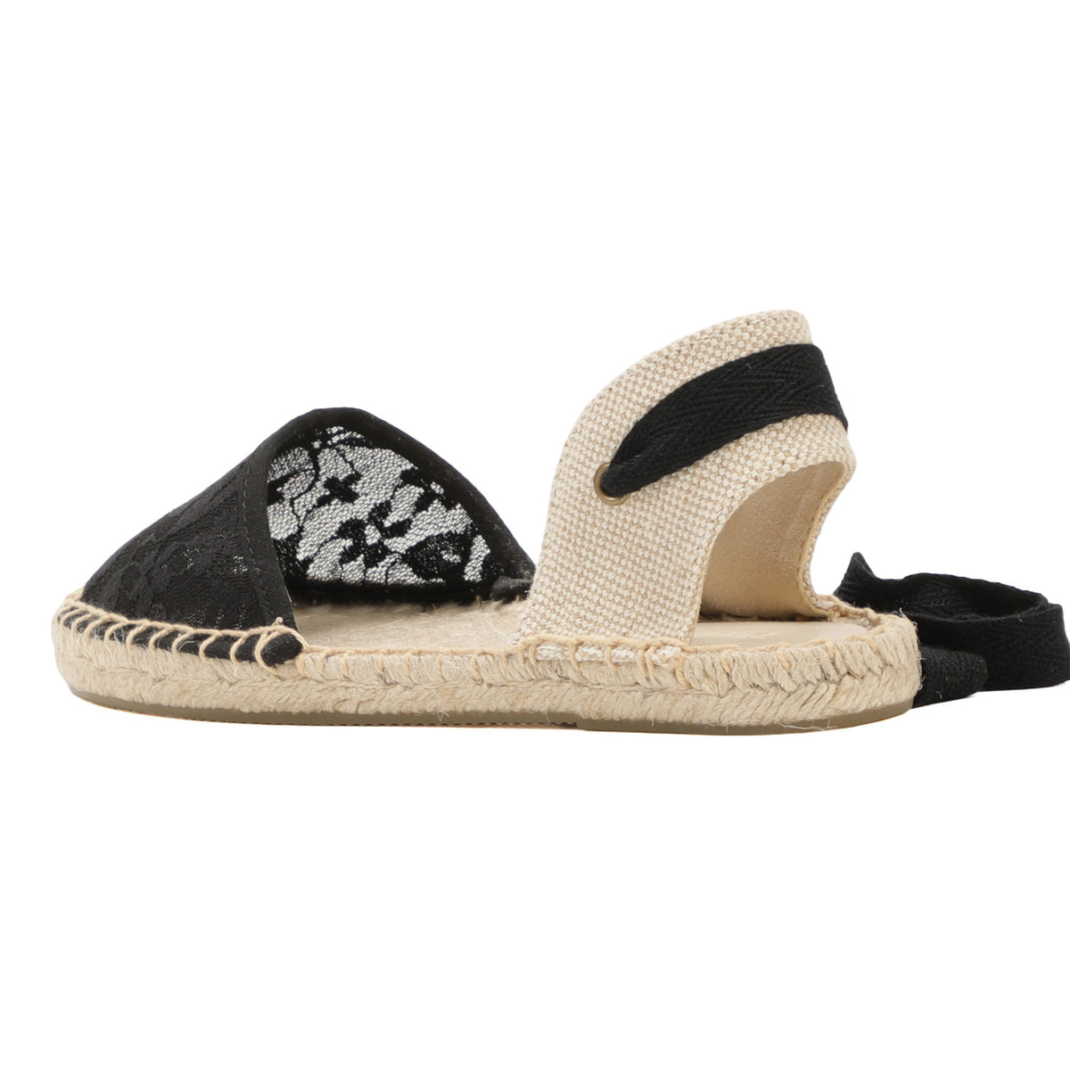 W-S860 Black Fine Lace Espadrilles