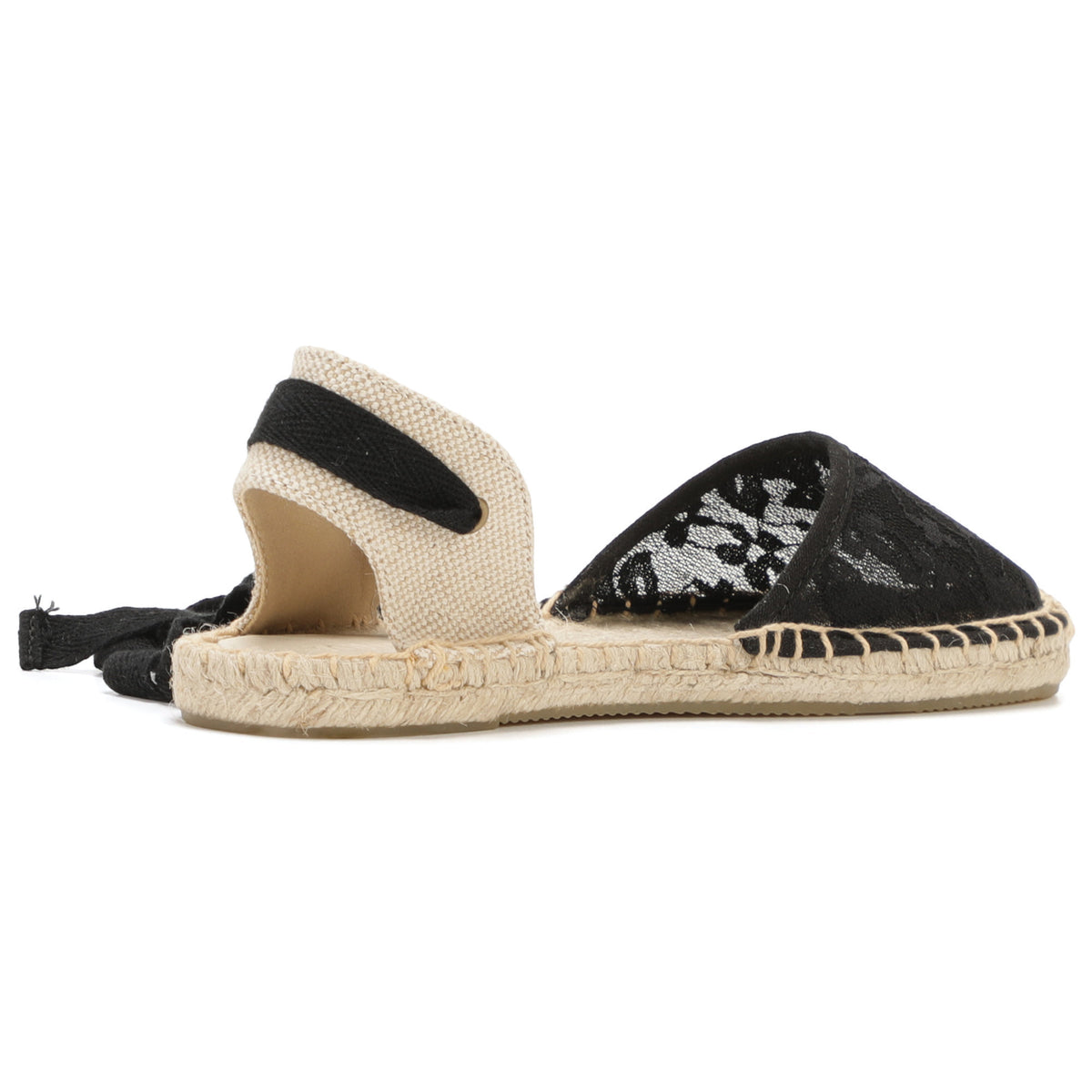 W-S860 Black Fine Lace Espadrilles