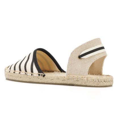 W-S861 Black Beige Stripes Espadrilles