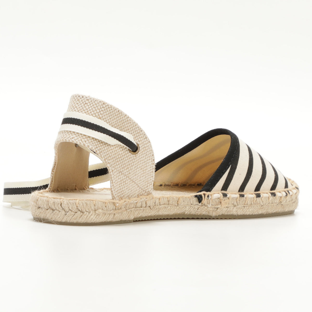 W-S861 Black Beige Stripes Espadrilles