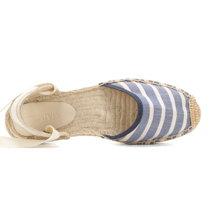 W-S863 Blue White Stripes Espadrilles