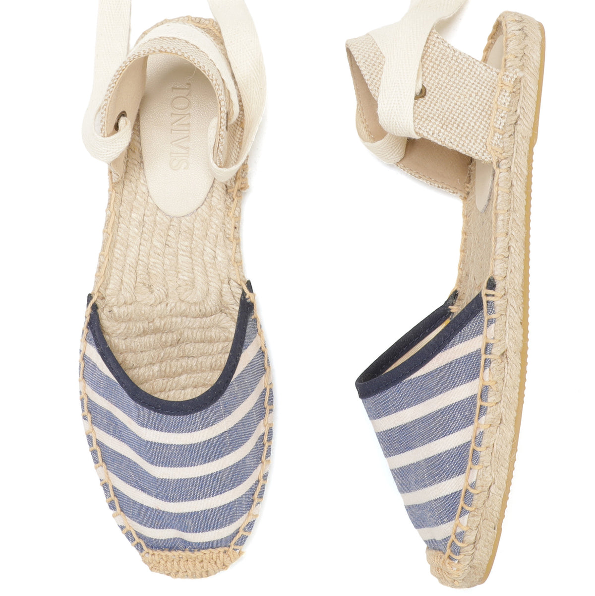 W-S863 Blue White Stripes Espadrilles