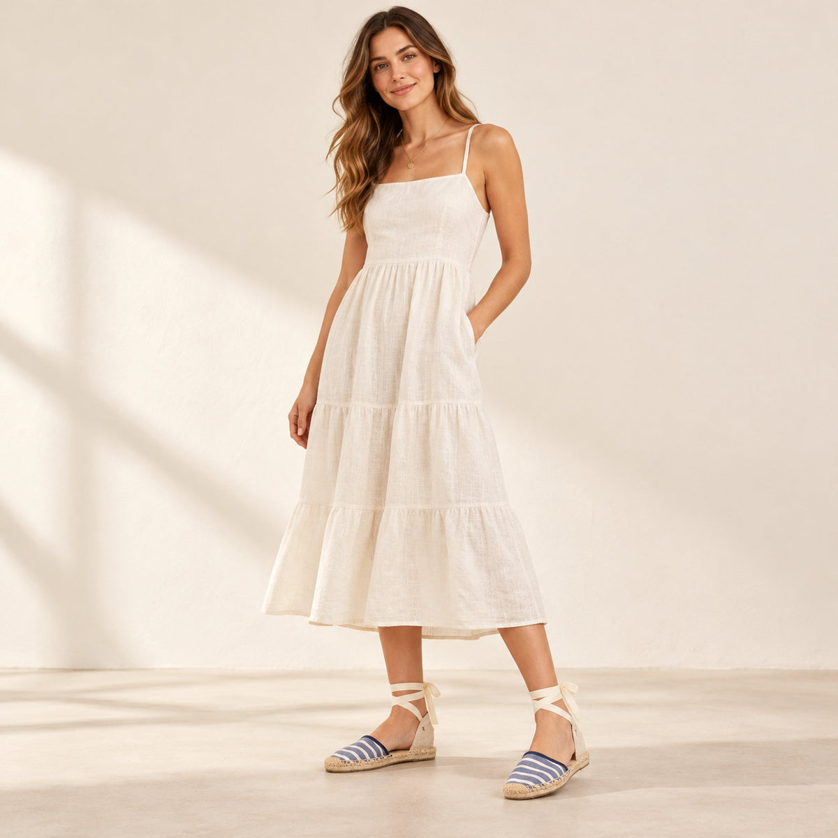 W-S863 Blue White Stripes Espadrilles