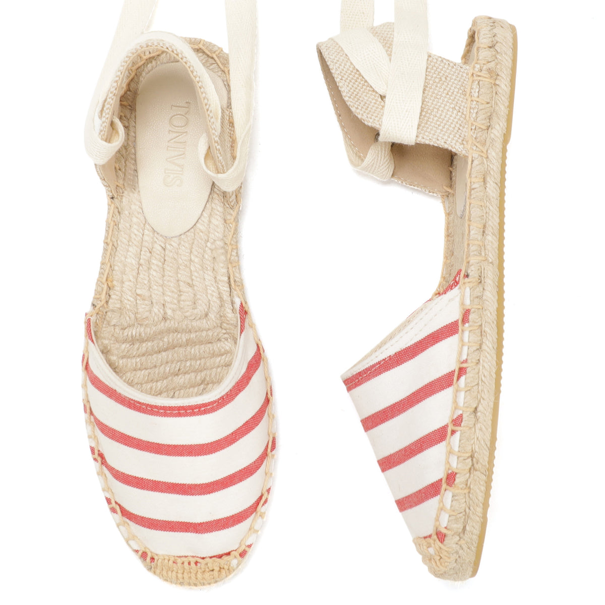 W-S865 Red White Stripes Espadrilles