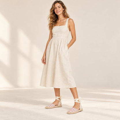 W-S865 Red White Stripes Espadrilles