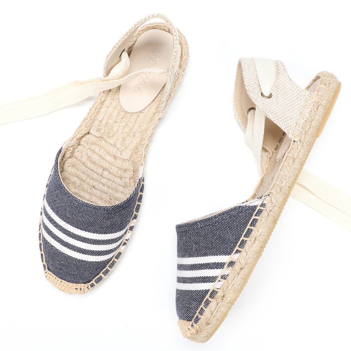W-S867 Navy White Stripes Espadrilles