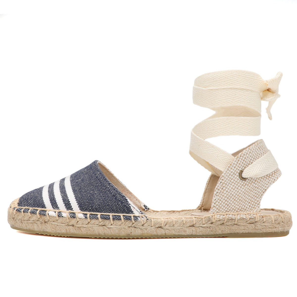 W-S867 Navy White Stripes Espadrilles