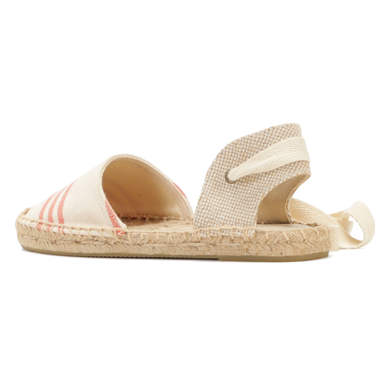 W-S868 Beige Red Stripes Espadrilles