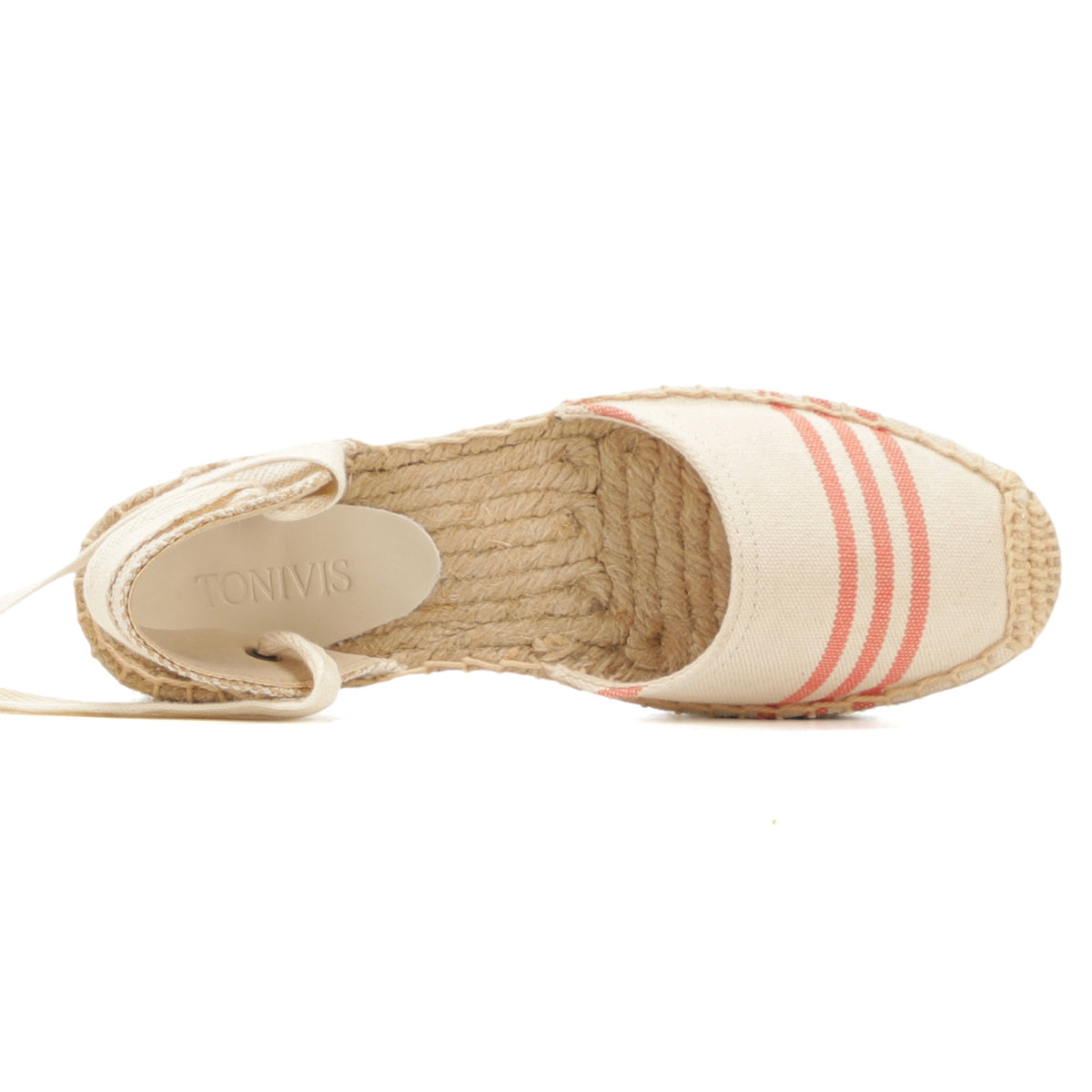 W-S868 Beige Red Stripes Espadrilles