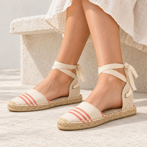 Beige Red Stripes