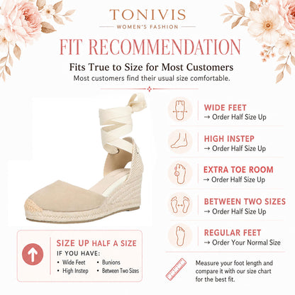 TONIVIS W-S908 beige suede espadrille wedge sandal travel styling