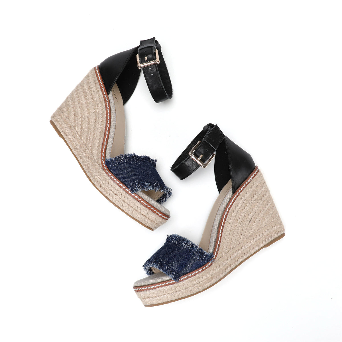 W-S912 Navy Blue Espadrille Wedges