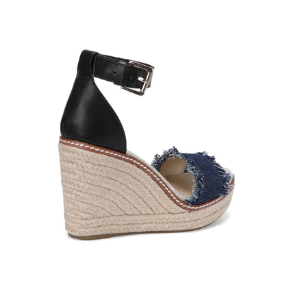 W-S912 Navy Blue Espadrille Wedges