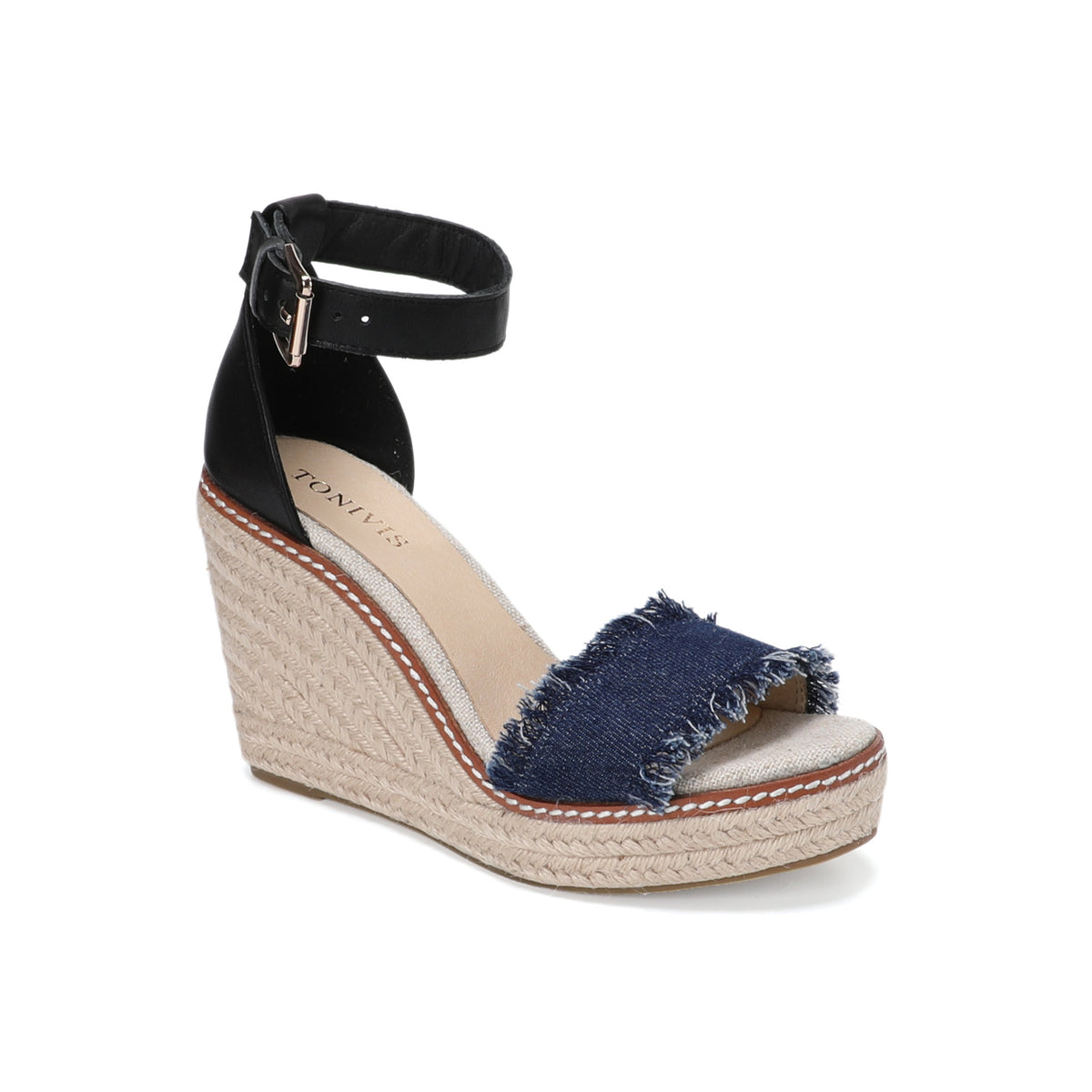 W-S912 Navy Blue Espadrille Wedges