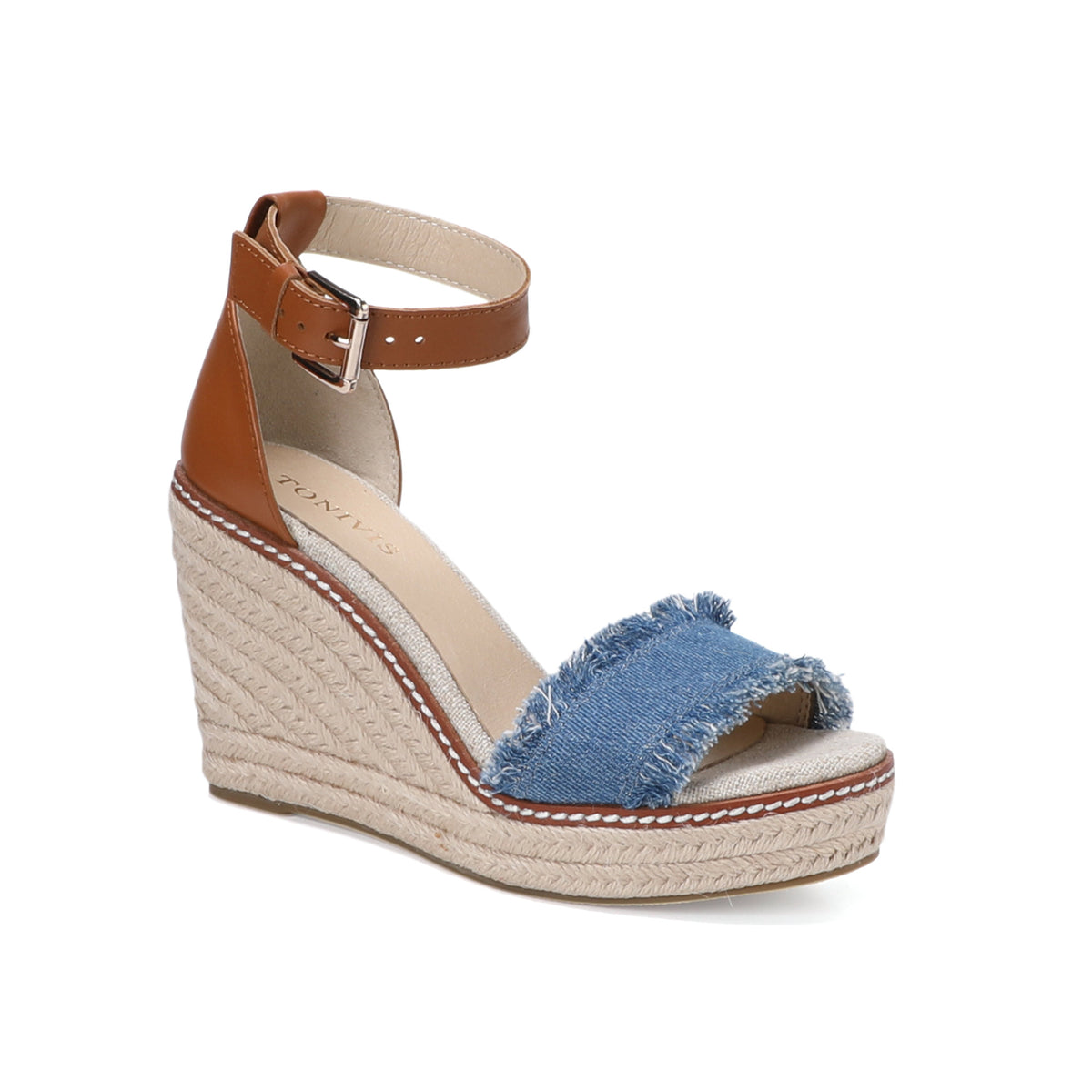 W-S913 Light Denim Blue Espadrille Wedges