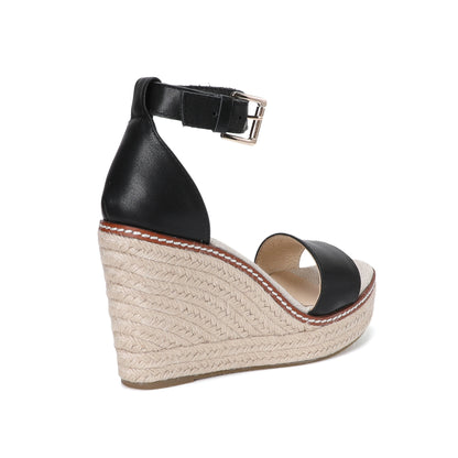 W-S914 Black Espadrille Wedges