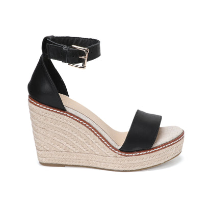 W-S914 Black Espadrille Wedges