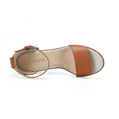 W-S915 Brown Espadrille Wedges