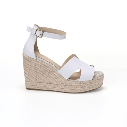 W-S920 White Espadrille Wedges