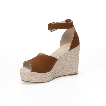 W-S922 Brown Espadrille Wedges